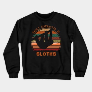 Easily Distracted By Sloths Crewneck Sweatshirt